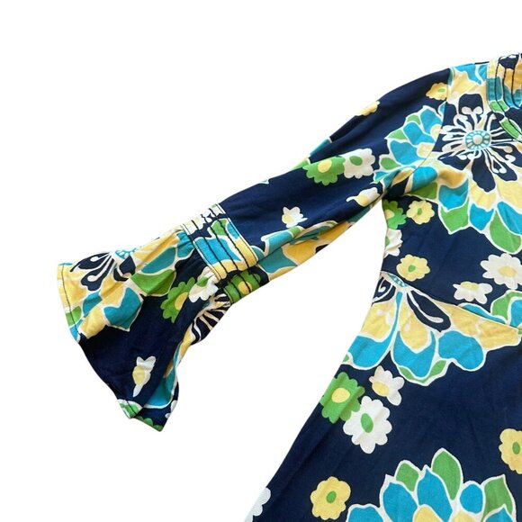 Lilly Pulitzer Twyla Mod Floral Print Dress Bell Sleeves Bold Size Small Women's - Picture 3 of 11